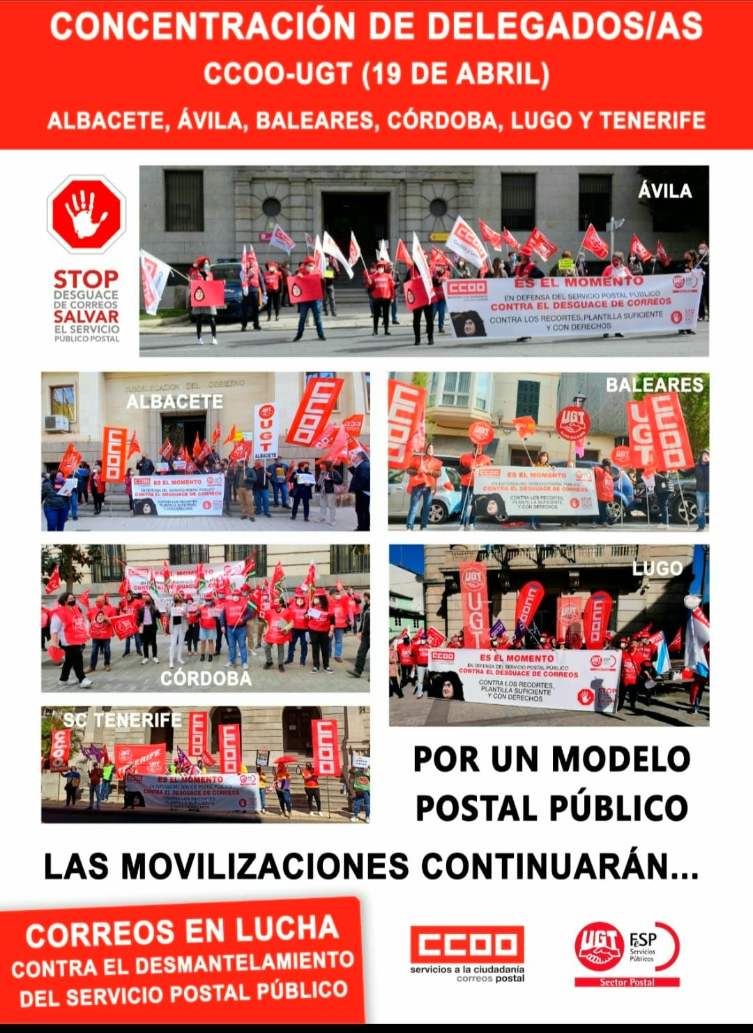 Sexto día de concentraciones