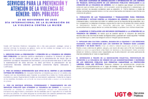 UGT Servicios Públicos reclama servicios 100% públicos y más recursos para atender la violencia de género