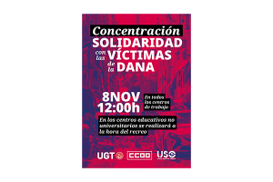 8 de noviembre: concentración en solidaridad con las víctimas de la DANA