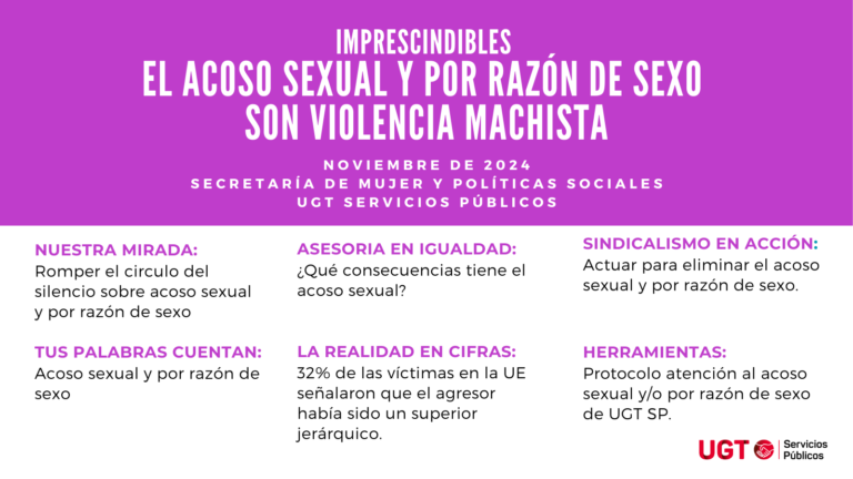 Lee más sobre el artículo Imprescindibles noviembre: El acoso sexual es violencia machista