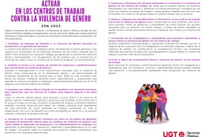 8 propuestas para prevenir, acompañar y actuar desde el mundo del trabajo frente a la violencia de género. Manifiesto 25N 2023