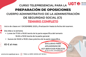 Curso Telepresencial para oposiciones al Cuerpo General Administrativo (C1) de la Administración de la Seguridad Social