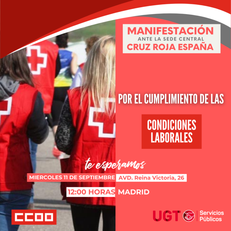 Lee más sobre el artículo UGT y CCOO exigen a Cruz Roja la inmediata aplicación de las condiciones mínimas salariales a la plantilla