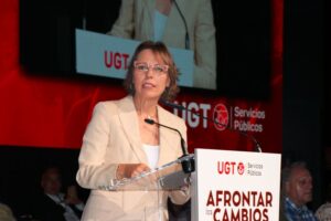 La secretaria general de UGT Servicios Públicos, Isabel Araque, asegura que los resultados de las elecciones no comprometen la subida salarial del 4,5 % previsto para 2027