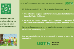 Seminario online sobre reciclaje 17 diciembre